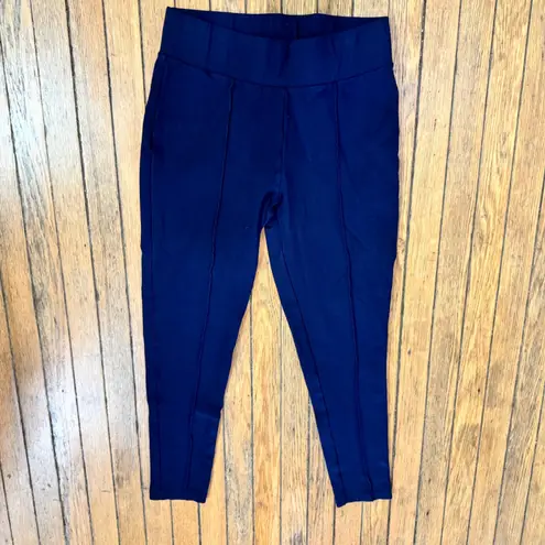 Seven Est 1964 Navy Blue Seamed Stretch Leggings Comfortable Athleisure L Size L