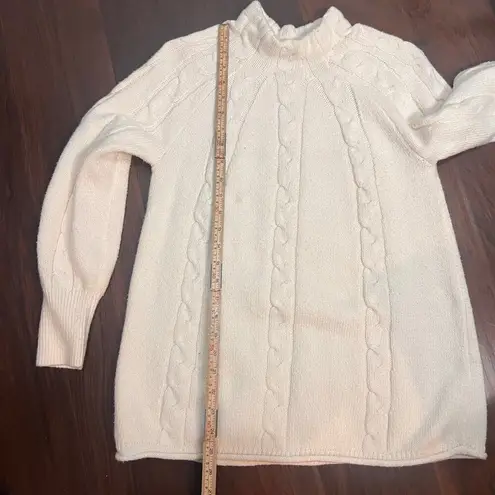 Soft Surroundings Ivory Nisette Sweater Cable Knit Mock Neck Sweater Sz PM