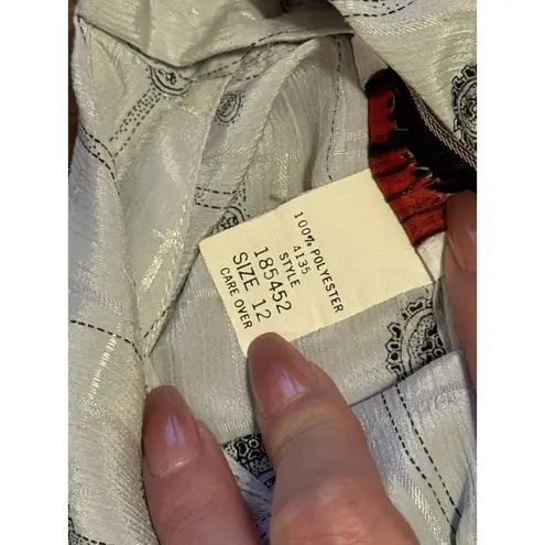 Judy Bond Blouse Paisley Sheer Size 12 Retro 70s 80's Buttons Designer Career