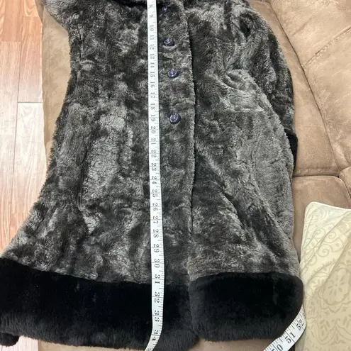 Vintage 60/70 Sears Fashions Faux Fur Coat Brown Black Teddy Bear Fluffy