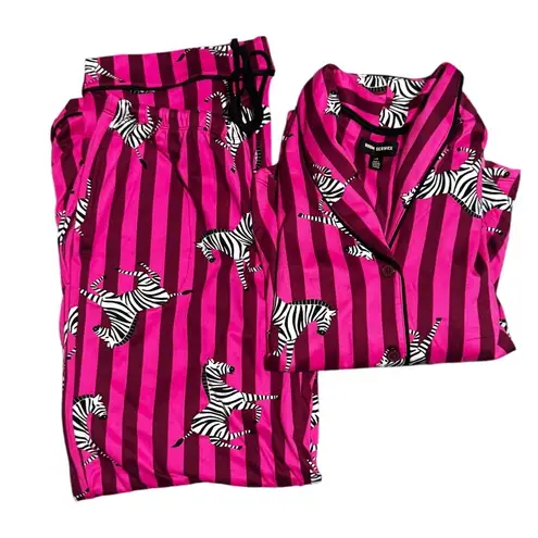 Room Service Zebra Stripe Pajama Set – Size L – Excellent Condition Pink Size L