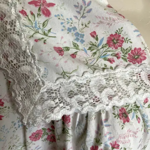 Womens Robe House Coat Floral Lace Size 12 St Michael Marks and Spencer u White