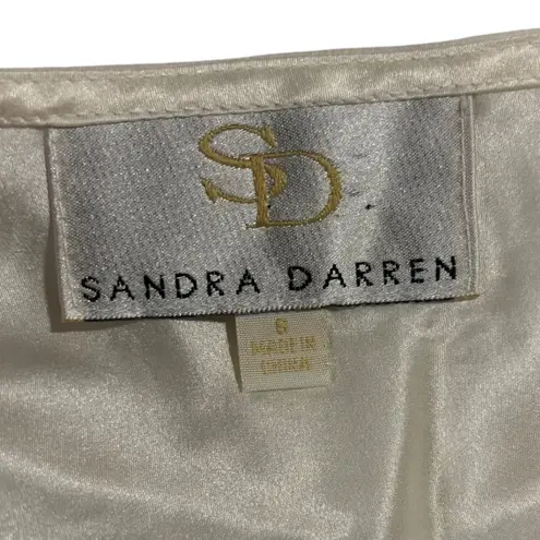 Sandra Darren  Cowl Neck Blouse‎ Sheer Long Sleeve Top Elegant Size 6