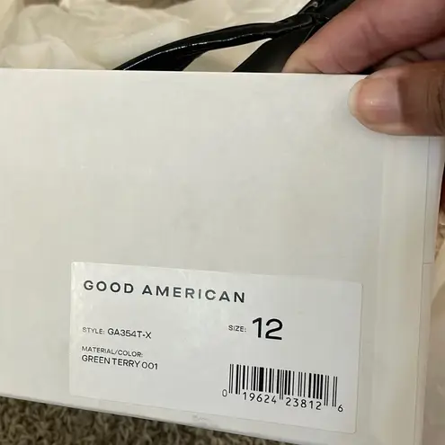 Good American  Terry Slip-On High Heeled Sandals - Green TRENDY Y2K‎