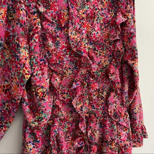 Gap Pink Ruffle Long Sleeve Floral Dress