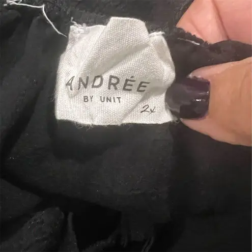 Andree by Unit Women's 2XL Black Sleeveless Ruched Tie Neck Tank Top