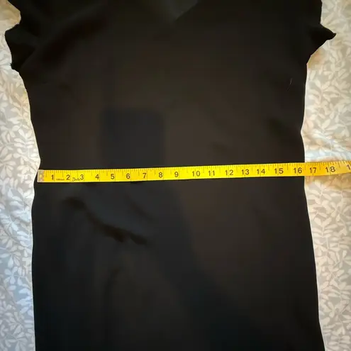 Dressbarn Black Sheath Midi Dress with Flutter Sleeves Size M