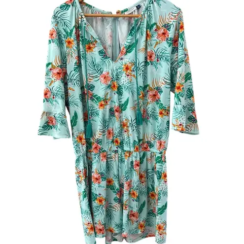 Cabana Life Pockets 3/4 Ruffle Sleeve Non