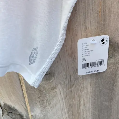 Free People Movement NWT Good Sport Tee White with Neon trim MSRP $68