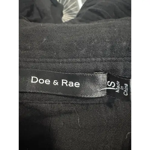 Doe & Rae Black Crinkle Gauze Short Sleeve Top New With Tags 100% Cotton Size S