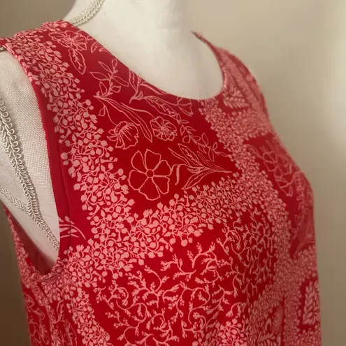 Allison Brittney Red/White Floral Paisley Print Summer Sleeveless Dress NWT