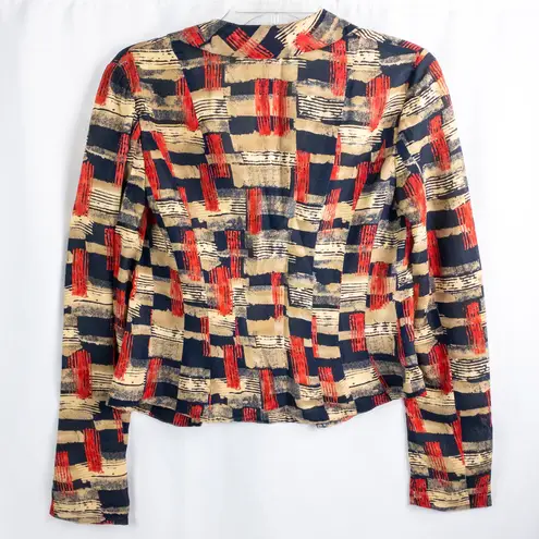 Elie Tahari Vintage Red Blue Striped Blazer Womens Small