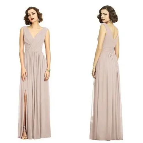 DESSY COLLECTION Vivian Diamond Gown Luxe Chiffon V Neck Size 10