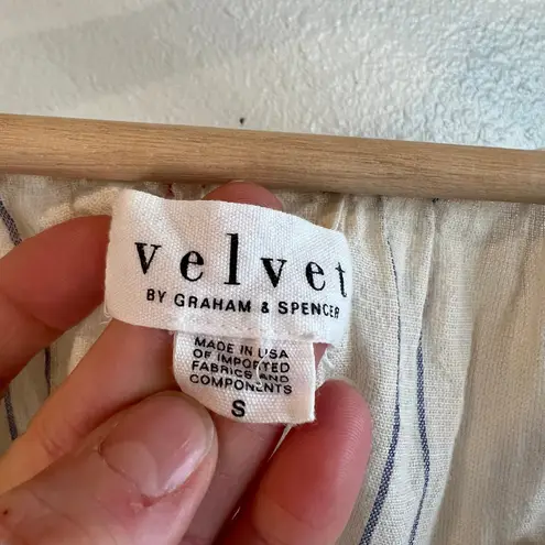 Velvet by Graham & Spencer Cream Cotton USA Melodia Blouse Size Small Red