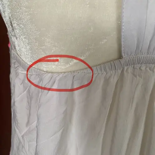 Solitaire Swim women's small pink and white racerback fringed swimsuit cover-up