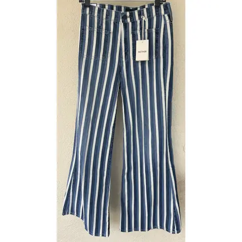 NWT MOTHER Following Up The Patch Pocket Twister Sneak Size 26 Flare Wide Leg Blue - Image 7