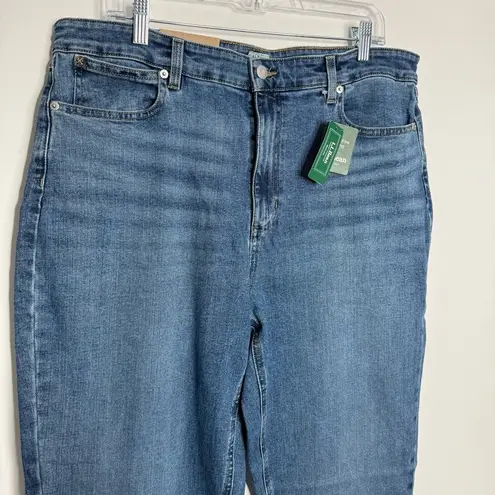 L.L. Bean 207 Vintage High Rise Boyfriend Jeans Faded Indigo Size 18 Medium Tall Blue
