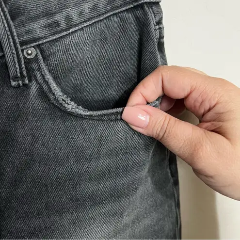 GRLFRND Karolina Hot Stuff Black Button Fly High Rise Straight Crop Denim Jeans