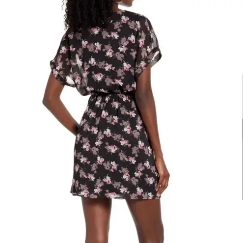 All in Favor Simone Floral Wrap Mini Dress, Size XS, NWT