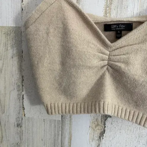 *Witty Fox Cozy Cropped Sweater Junior XL Summer Lightweight Y2K Beach Trendy Size undefined