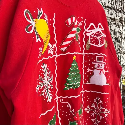 Vintage 90s Ugly Christmas tic tac toe sweatshirt red XL