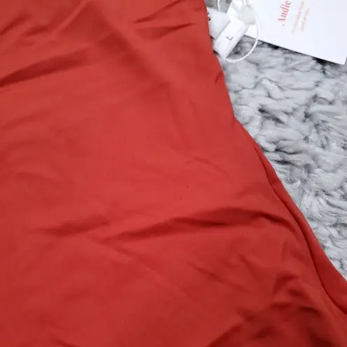 ANDIE Swim High Neck Halter Luzon One Piece Swimsuit Chili Pepper Red Size Large