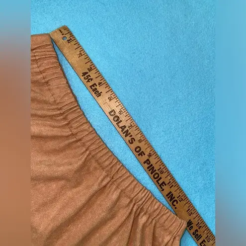 HANDMADE Tiered faux suede maxi skirt elastic stretchy waistband size M to L Tan Size M