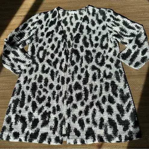 Chico's Women’s Chico’s Open Front Leopard Print Nylon Cardigan Size 0 Small - Image 2