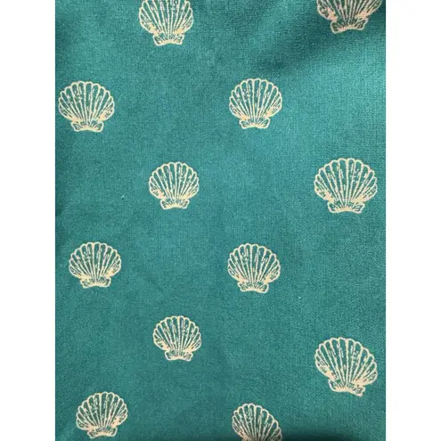 Chico's  No Iron Top Womens Large Blue Seashell Roll Tab Sleeve Button Up Cotton thumbnail 7