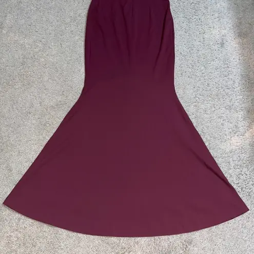 Dress the Population Camden Mermaid Hem Evening Gown Maxi Burgundy S