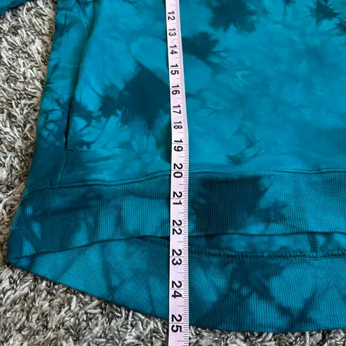 All In Motion Women's Loose Tie-Dye Crewneck Pullover Sweatshirt Teal green Xsmall