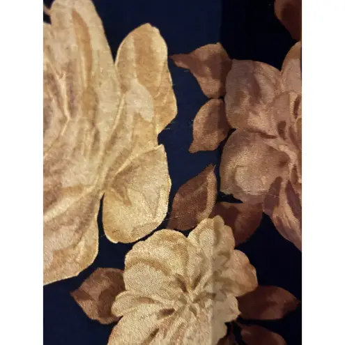 Talbots  Petites Floral Silk Skirt Rose Print Dark Academia Size‎ 6P - Image 2