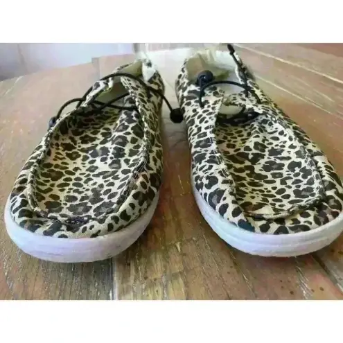 Corky's Kayak Leopard Slip On Women's Boat Shoe, size 8 Brown