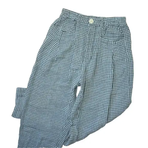 CP Shades NWT Free People x Lourdes Trouser in Blue Gray Gingham Plaid Pants XS