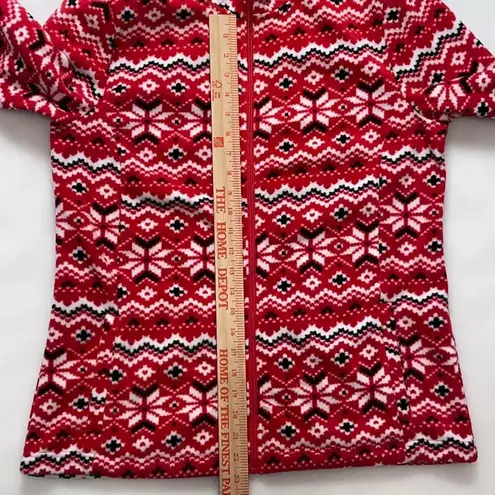 Laura Scott Women's Red Fair Isle Microfleece Jacket Size M