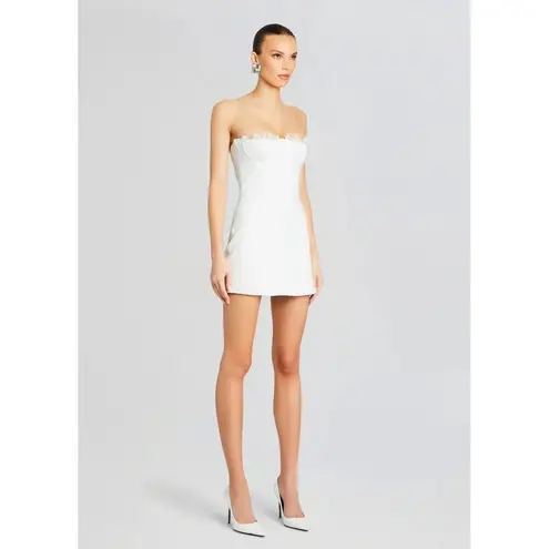 NWT Retrofete AMBERLY LEATHER Mini DRESS in Optic White Sz XS $698