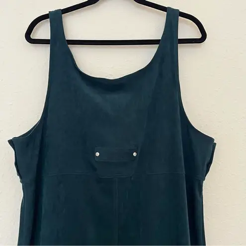 Eric Charles Pinafore Midi Overall Dress in Green Plus Size 1X