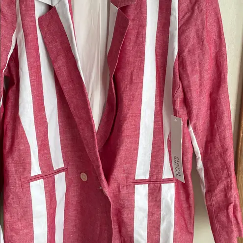 Badgley Mischka Striped Blazer Red White