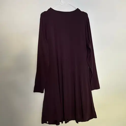 Betabrand Long Sleeve Pocket Dress Women’s Size L Burgundy Plum Work Casual