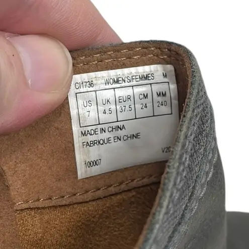 Cobb Hill “Laurel” Gray Leather Zip Ankle Boots Women’s Size 7 Fall Winter