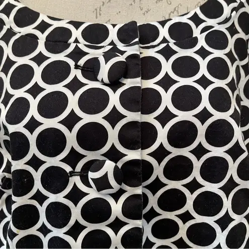 Ecology Women Sz 1X Cotton buttoned front lightweight jacket geo print Blazer Blue