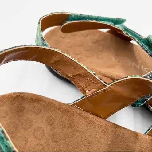 Vionic 44 Amber Turquoise Stone Strappy Sandals Snakeskin Women's Size 10