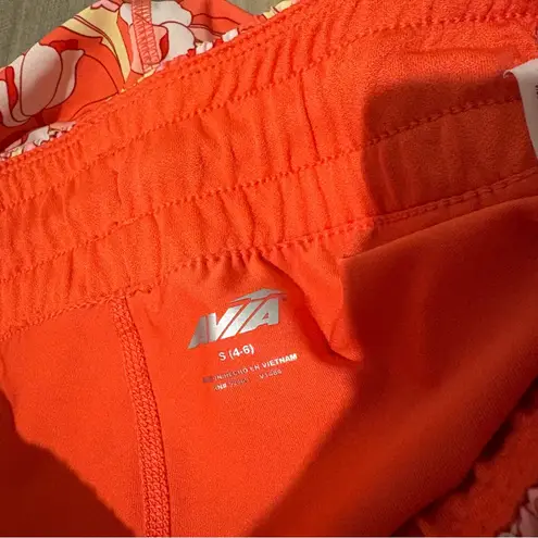 Avia Floral Active Scrunch Smocked Shorts Red Pink size Small