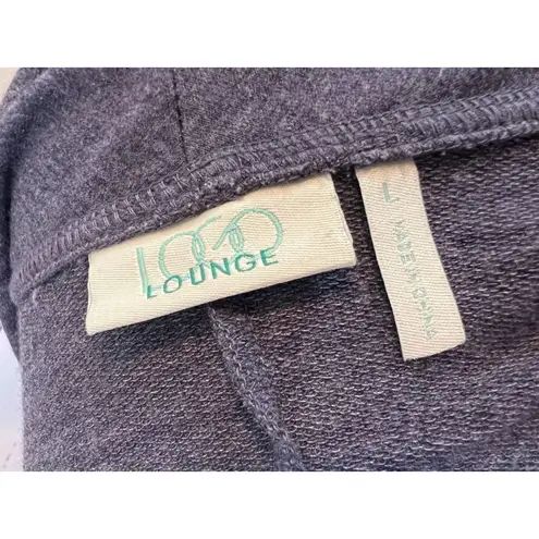 LOGO Lounge Lori Goldstein Open front Sweater size Large Lagenlook Pockets Purple