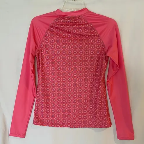 Cabana Life Women's Pink Tile Rashguard Swim Shirt Size S Swim Summer
