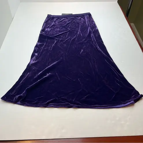 Polo Ralph Lauren Purple Velvet Womens 6 Midi to Maxi Skirt Pull