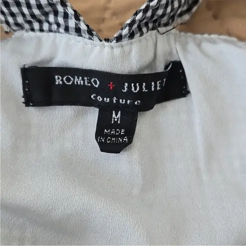 Romeo + Juliet Couture  gingham dress medium black white