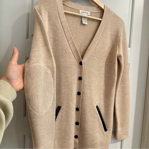Orvis 100% Wool Beige Cardigan Size XS