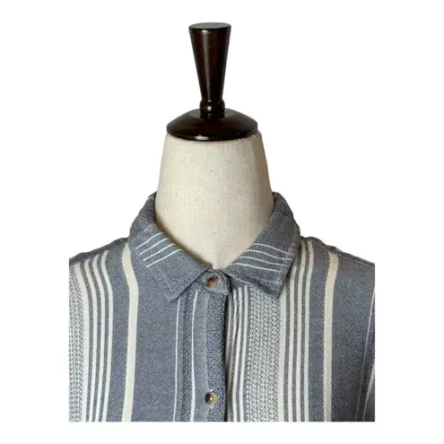 Maeve Anthropologie Shirt Women Small Blue Chatham Striped Button Down Blouse