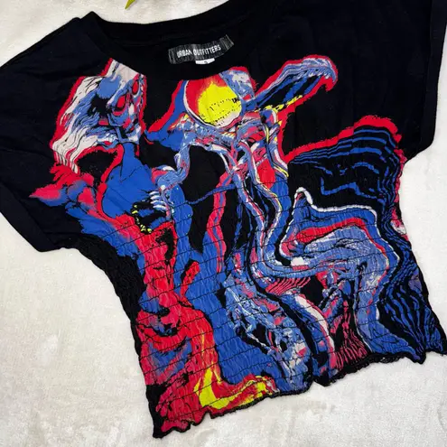 Urban Outfitters Skeleton Cropped Graphic Tee